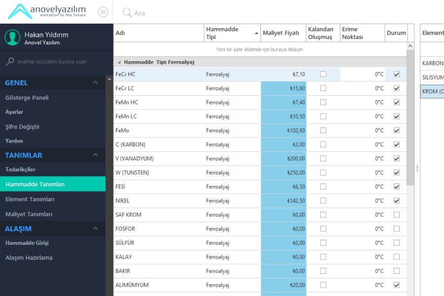 ACOS — Döküm Optimizasyon Sistemi
